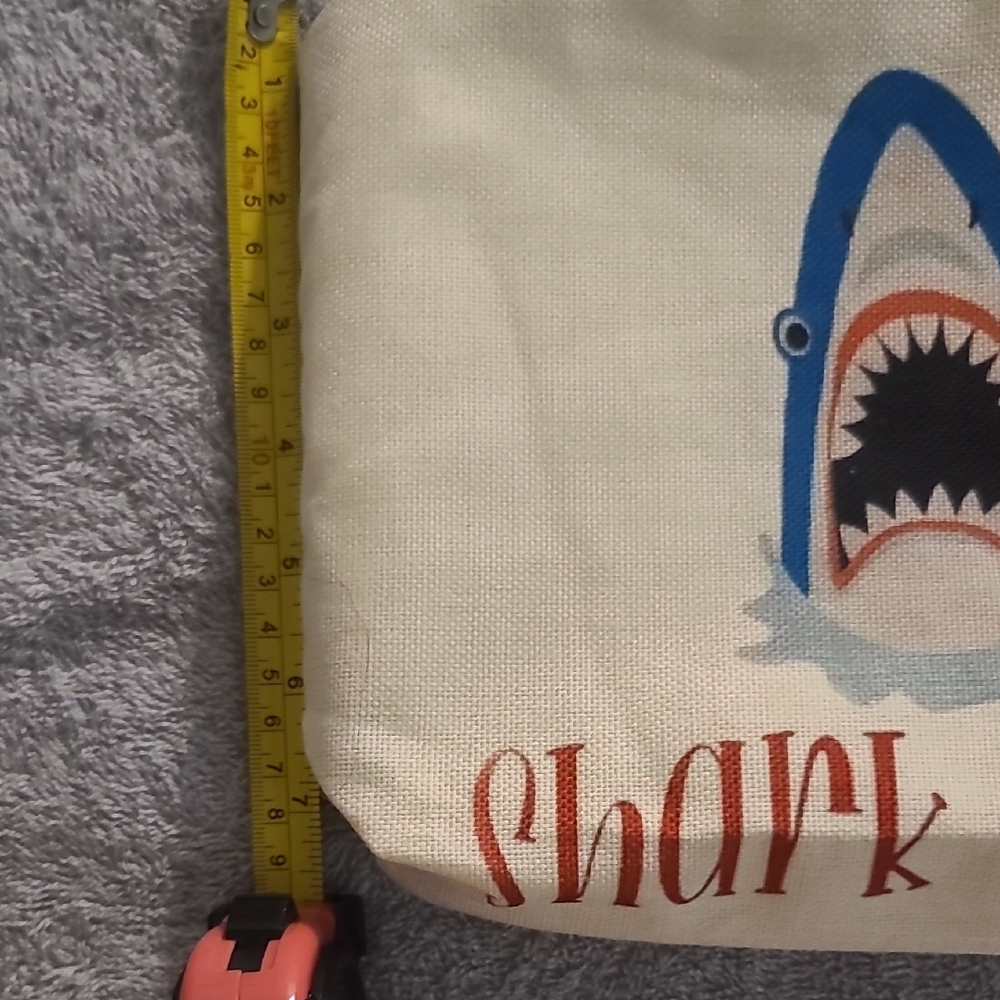 Shark Week Cream Cosmetic Bag - Picture 3 of 4